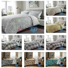 Flannelette Printed Duvet Cover Set 100% Brushed Cotton Reversible & Pillowcases