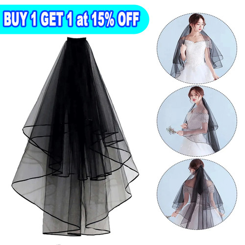Black wedding veil - veil, with