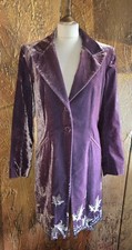 Favourbrook Velvet Frock Evening Coat  14  Adorned With Embroidery