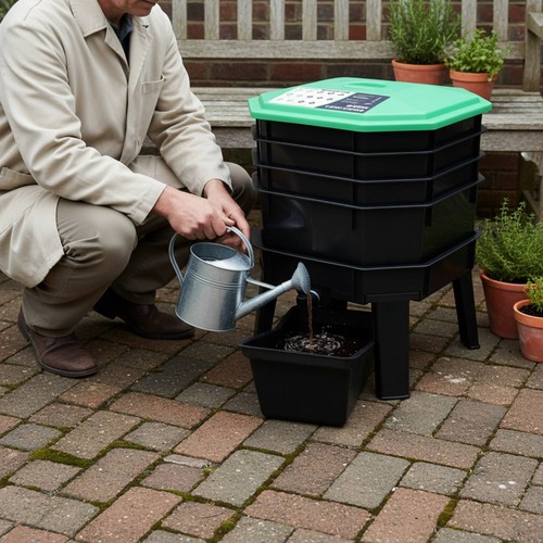 Worm composting bin black - worm,