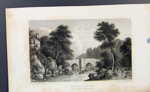 Original old antique print - old,