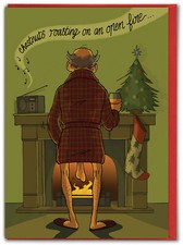 Funny Christmas Card Cheeky Adult Cartoon Humour Rude Festive Joke Merry Xmas
