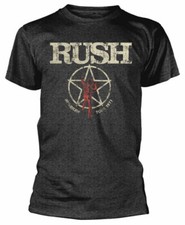 Rush T Shirt American Tour 1977 Official Licensed Grey Mens Tee Rock Metal Merch