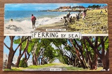 1966 ferring sea postcard - by,