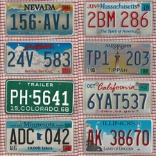 JOB LOT SET OF 8 ROUGH CONDITION AMERICAN LICENSE NUMBER PLATES Set6503
