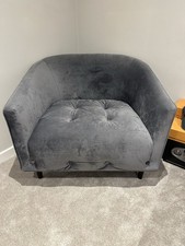 Next Charcoal Grey Velour Loveseat