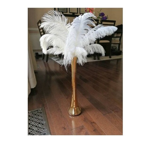 Gold tall ostrich feather - 16",
