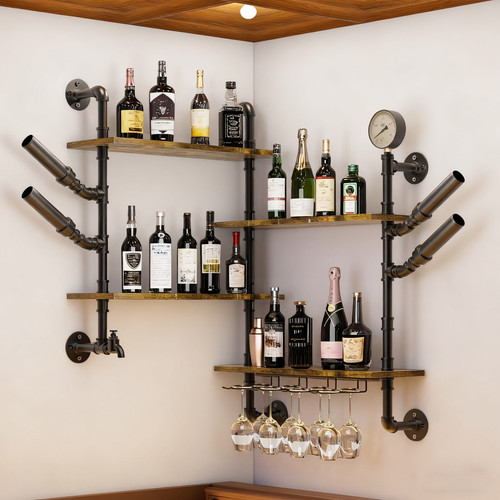 Corner wall mounted wine rack - wine,