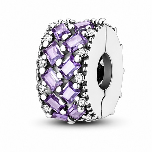 Sparkling purple clip sterling - sparkling,
