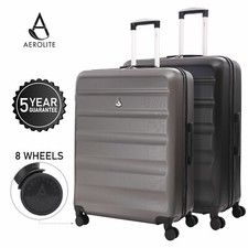 Large Suitcase with 4 Wheels Hard Shell Hold Check in Checked Luggage Aerolite