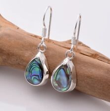 Abalone Shell Teardrop Earrings Sterling Silver 925