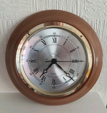 Vintage Wooden Based Wall Clock with Brass, made In Germany, Good Working Order.