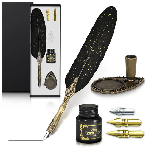 Black feather quill - quill, pen
