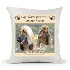 YOUR DOG BREED Dogs Leave Pawprints On Our Hearts Cushion Cover Gift Present