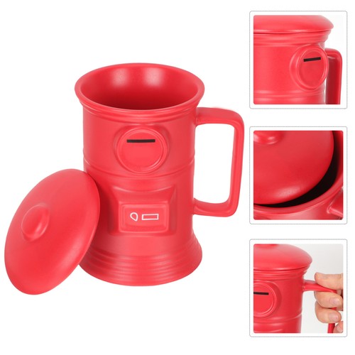 Red ceramic water mug - ceramic, vintage