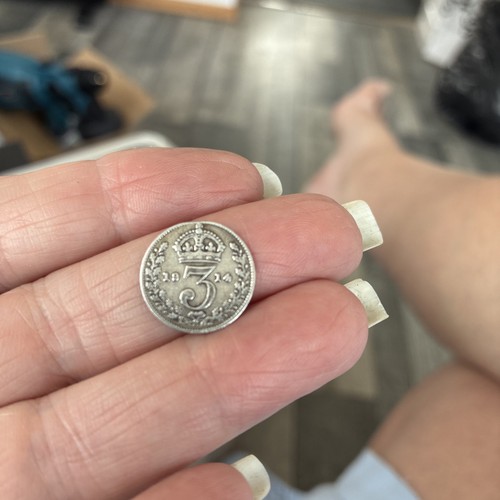 1914 edward vii three pence - three,