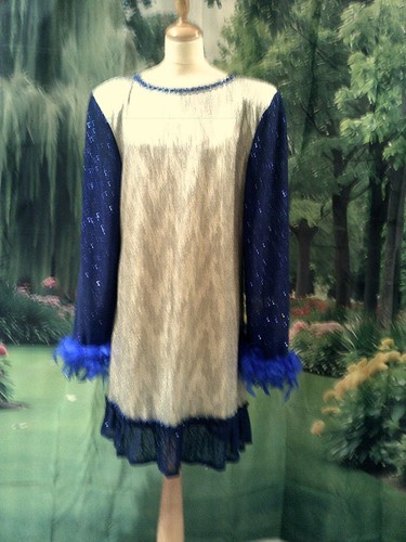 Drag queen silver blue short - silver/blue,