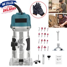 1/4 Electric Hand Trimmer Wood Laminator Palm Router with 15PCS Router Bits Set