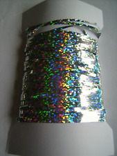 20 METRES OF HOLOGRAPHIC OR PEARL FLAT TINSEL ON CARD - FLY TYING, CRAFTS ETC
