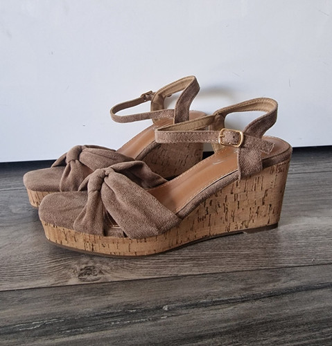 Ladies black tan platform - tan,