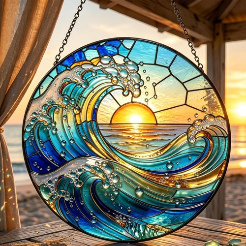 Sea wave stained glass - sea,