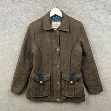 Jack Murphy Jacket Women 10 Brown Aurnia II Moon Tweed Shetland Wool Field Coat