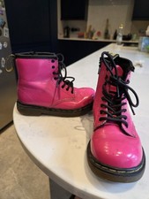Dr Martens Boots Brooklee Hot Pink Patent Leather Infant Uk 8 US 9