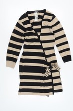 Morgan Women's Black Striped Wrap Jumper - Size S