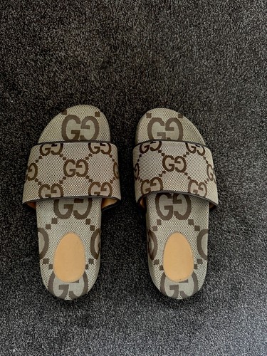 Gucci canvas slide - canvas,