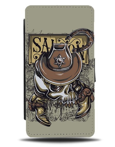 Cowboy skull flip wallet case - wallet,