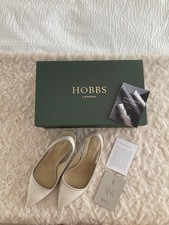 Hobbs ivory leather slingback kitten heel shoes UK size 5/ EU size 38