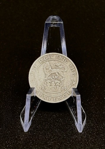 Silver sixpence 1919 - silver,
