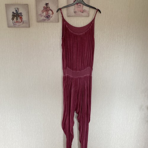 Ladies harem jumpsuit burgundy - ladies,