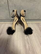 Fluffy Open Toe Heels