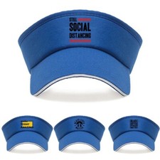 Classic Cotton Adjustable Sun Visor Hat Unisex Golf Tennis Running Sports Cap UK