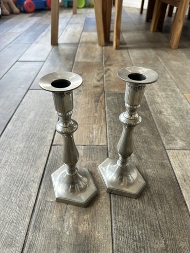 Pair pewter silver coloured - pair, of