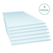6pcs Polycarbonate Sheets Greenhouse Shed 4mm Thick Roof Panels UV Protection