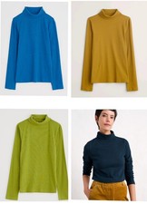Seasalt Hazel ribbed roll neck long sleeved top - Various colours size 8 to 22