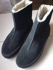 Clarks Originals Jez Curve Men's Black Suede Thick Borg Fleece Wool Lined Boots 