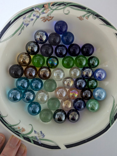 Glass toy marbles 5cm - glass, x43