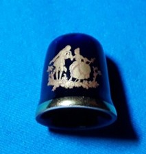 BLUE AND GOLD LIMOGES THIMBLE