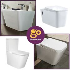 Elstow Wall Hung WC Toilet Wall Hung Basin White Ceramic Square Wash Basin