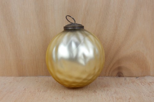 Antique yellowish glass kugel - yellowish,
