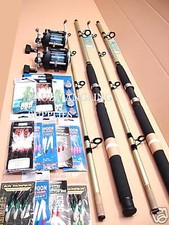 2 X SHAKESPEARE  FISHING BOAT ROD KIT + REEL ALL THE TACKLE INCLUDED