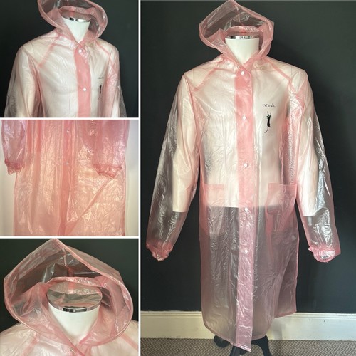 Pvc hooded rain - l, pink