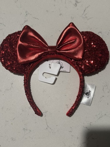 Disney parks red sequin ears - red,
