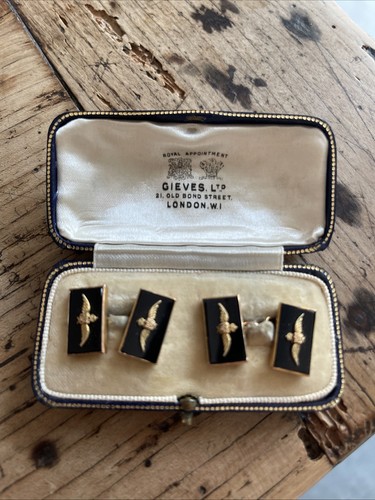 Raf 9ct gold cuff links - 9ct,