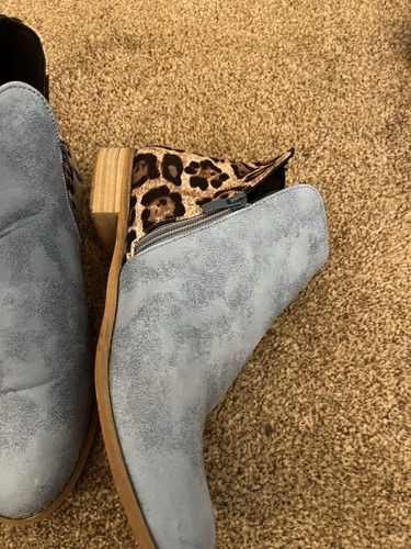 Blue and leopard - print, ankle