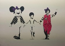 Rare print DISMAL MICKEY embossed numbered Signed,Dismaland, Death NYC