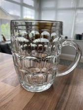 Dimpled Pint Glass Vintage Traditional British Beer Lager Tankard Crown